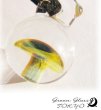 画像1: ヤマドリタケ　glass mushroomネックレス (フォレストグリーン)　きのこネックレス (1)