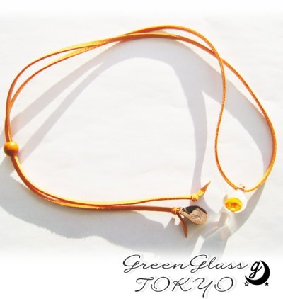 画像3: クリタケ　glass mushroomネックレス (オレンジ)　きのこネックレス