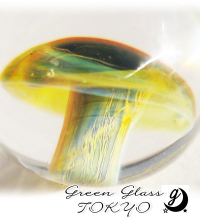 画像3: ヤマドリタケ　glass mushroomネックレス (フォレストグリーン)　きのこネックレス