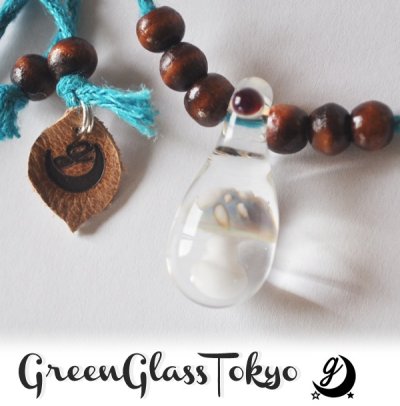 画像3: ベニテング♪ガラスの きのこネックレス（コバルトブルー）HEMP ヘンプ ベニテングきのこ ネックレス