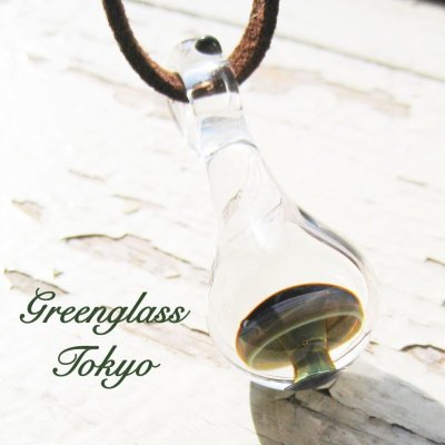 画像3: アイタケ(Lサイズ)　glass mushroomネックレス (フォレストブルーグリーン)ガラス きのこ ネックレス