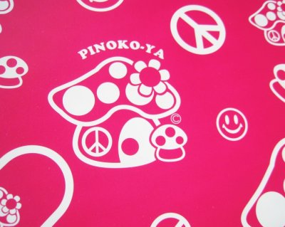 画像1: ネット限定価格♩ぴのこ家オリジナル ポストカード ハガキ★(ピンク×白プリント）