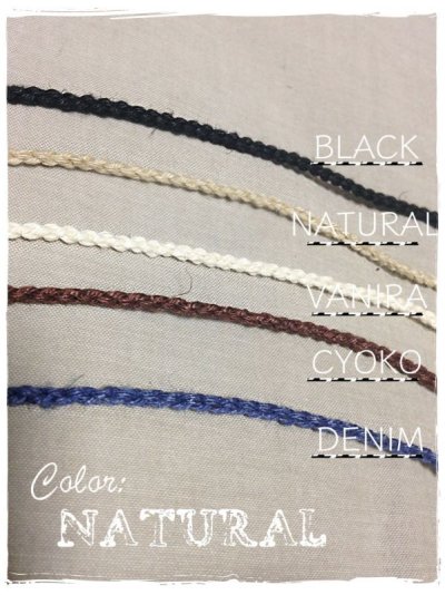 画像3: 新色追加！日本製　ネックレス用 ヘンプひも　4つ組紐 （ナチュラル）HEMP ヘンプ糸 チェーン スライド ビーズ付 金属アレルギー対応 ネックレス