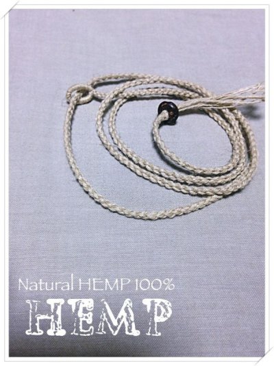画像2: 新色追加！日本製　ネックレス用 ヘンプひも　4つ組紐 （ナチュラル）HEMP ヘンプ糸 チェーン スライド ビーズ付 金属アレルギー対応 ネックレス