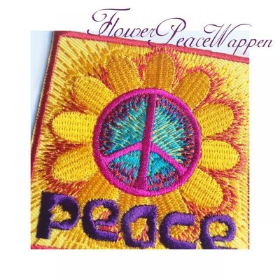 画像1: SunFlower Peace Wappen (ひまわり＆ピースマーク ワッペン)ピースマーク