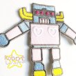 画像2: パステルカラーのかわいい ロボット ワッペン (2)