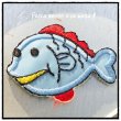 画像3: たいやきくん お魚 さん ワッペン (水色)さかな (3)