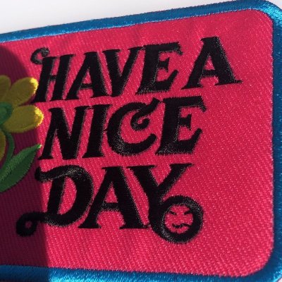 画像3: ヒッピーテイストなお花のメッセージワッペン」リバイバルワッペン♩Have A Nice Day フラワー ワッペン（ピンク)