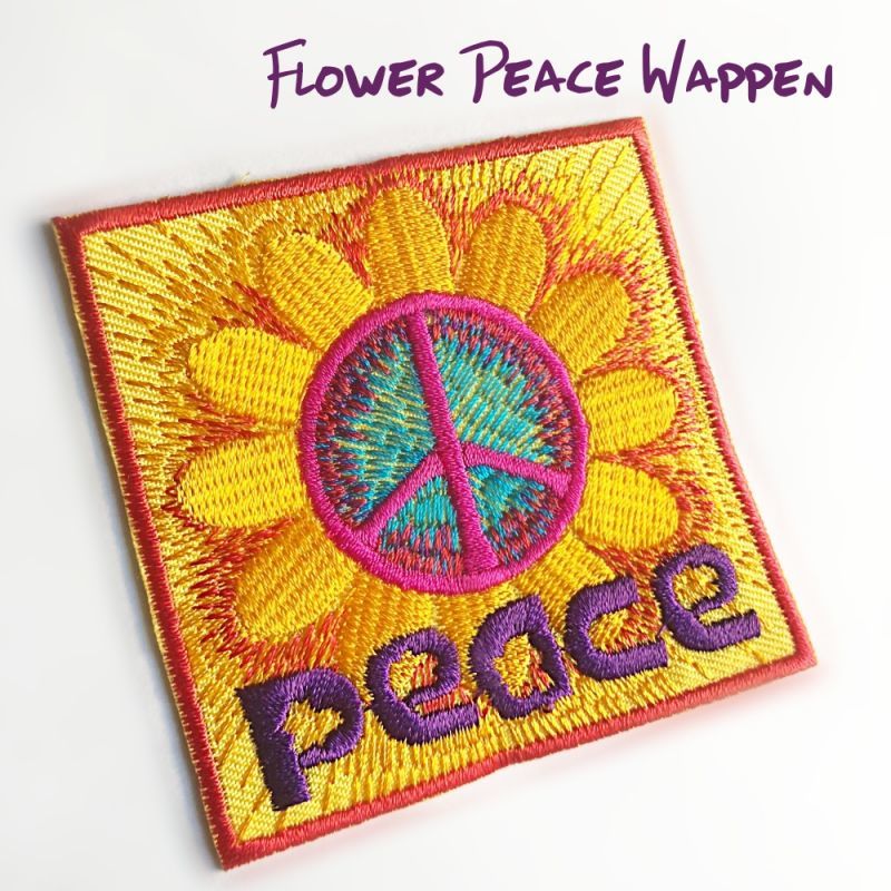 Sunflower Peace Wappen ひまわり ピースマーク ワッペン ピースマーク